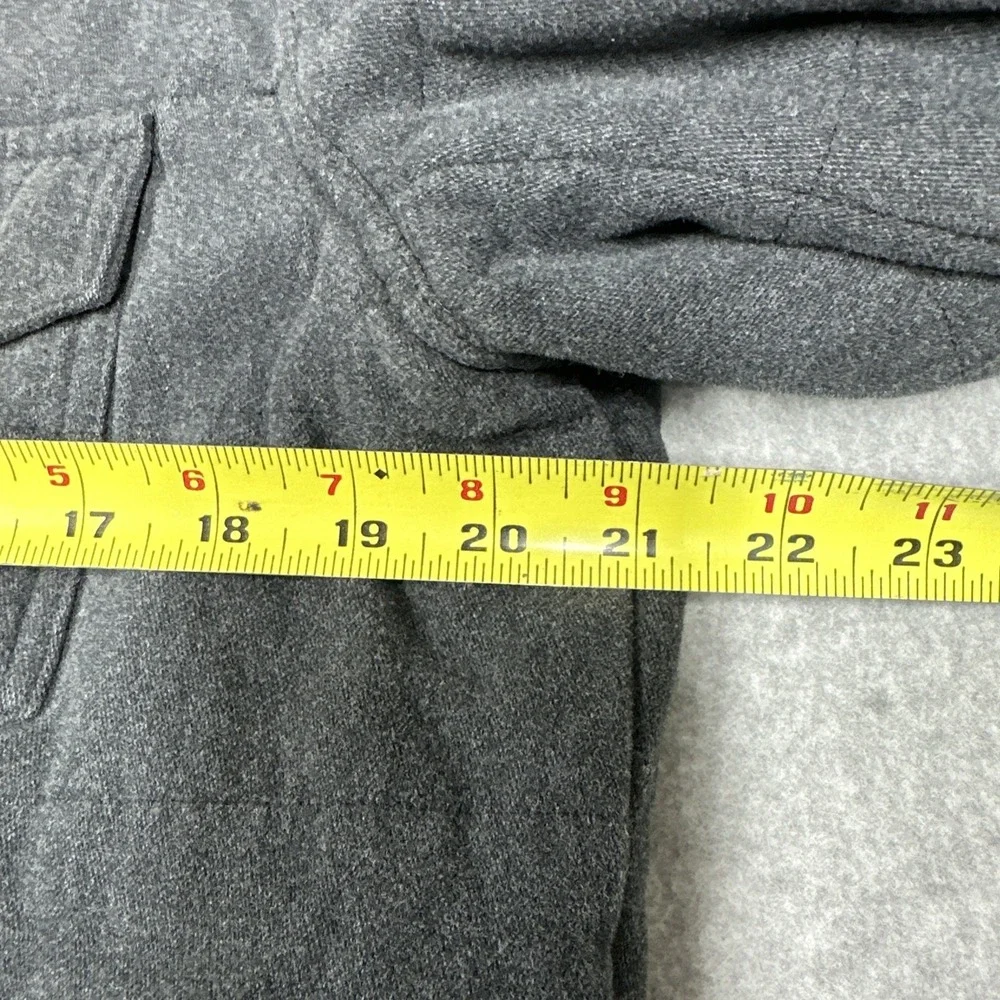 Billy Reid Quilted Chore Jacket Brass Snap Buttons Grey Men's Large(Fit Medium)